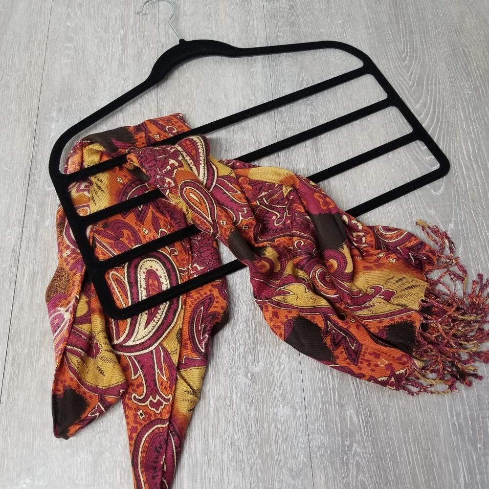 Black velvet scarf organizer